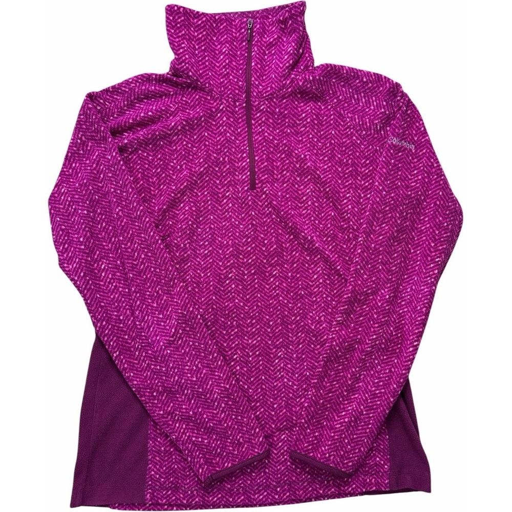 Columbia‎ Women's Glacial Fleece III 1/2 Zip Pullover Purple Pattern Size Medium